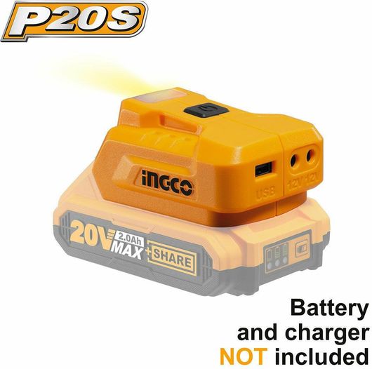 Ingco Φορτιστής USB-A για Μπαταρίες Εργαλείων 20V Powerbank