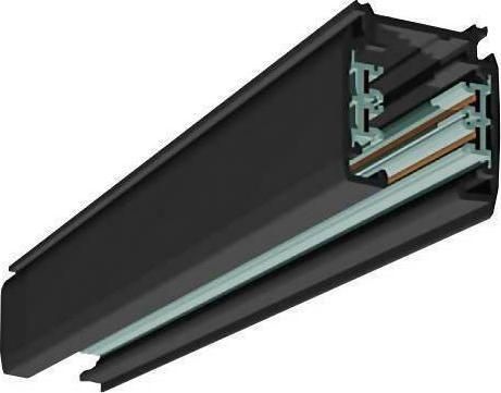 Ράγα Φωτιστικών Eurolamp 4 Καλωδίων 2m Μαύρη για Σποτ σε Μαύρο Χρώμα 145-55163