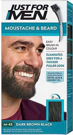 Just For Men Βαφή Περιποίησης για Γένια & Μουστάκι Σκούρο Καστανό