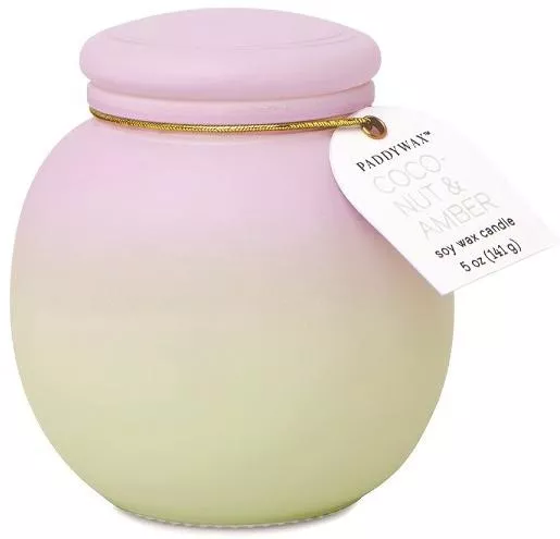 Κερί Paddywax Orb Coconut & Amber Γυάλινο με Καπάκι 141gr