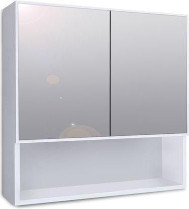 Καθρέπτης Μπάνιου Megapap με Nτουλάπι Minore Μελαμίνη 70x17x70cm Λευκό