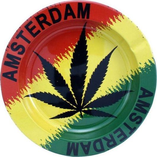Σταχτοδοχείο Amsterdam Rasta Leaf Μεταλλικό Πολύχρωμο