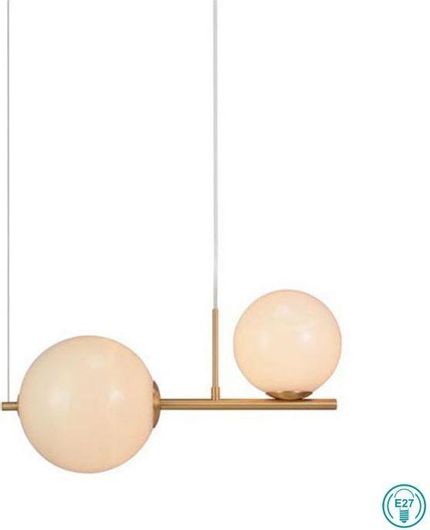 Μοντέρνο Κρεμαστό Φωτιστικό Zambelis Lights 1997 Δίφωτο με Ντουί E27 Χρυσό