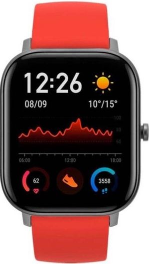 SmartwatchAmazfit GTS 43mm Aluminium Case & Silicone Strap Red