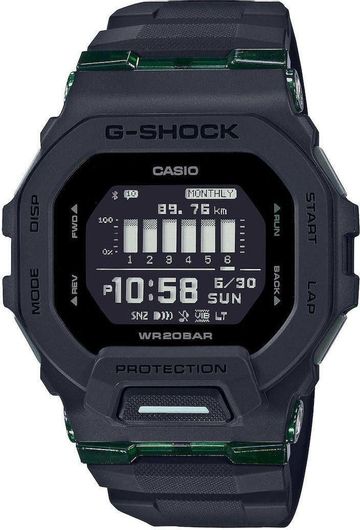 Smartwatch Casio GBD-200-1ER G Shock 46mm Silicone Strap Black