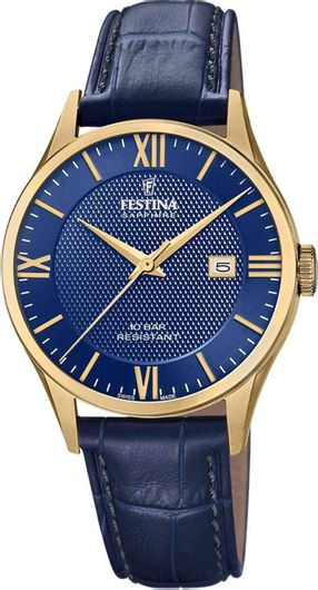 Ανδρικό Ρολόι Festina F20010/3 με Μεταλλικό Μπρασελέ 40mm Μπλε
