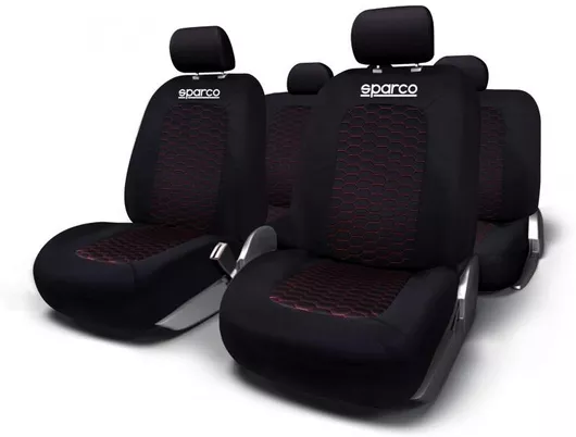 Καλύμματα Αυτοκινήτου Sparco SPS403BKRD Σετ 4τμχ Βελουτέ Μαύρο