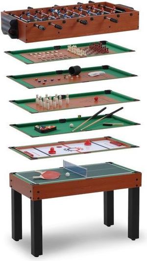 Ποδοσφαιράκι Garlando Επιδαπέδιο Πολλαπλών Παιχνιδιών Ξύλινο με Τηλεσκοπικές Ράβδους Μ108xΠ61xΥ82.5cm 12 σε 1