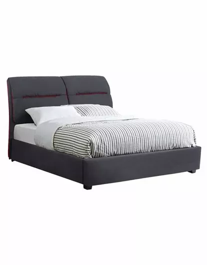 Κρεβάτι Kendra Διπλό Επενδυμένο με Ύφασμα με Τάβλες 150x200cm Γκρι