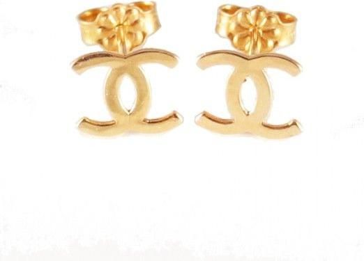 Γυναικεία Σκουλαρίκια Artemis Collection 085722 Ροζ Χρυσό Κ14 με Σχέδιο Channel