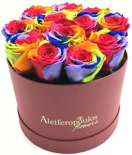 Τριαντάφυλλα Aleiferopoulos Flowers BOX103Αποχυμωμένα Rainbow Forever Rose