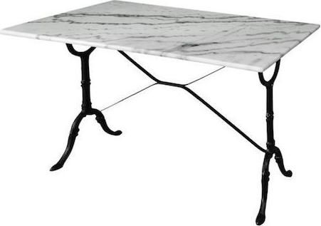Τραπέζι Κήπου / Βεράντας HomeMarkt Εξωτερικού Χώρου Μαρμάρινο με Σκελετό από Μαντέμι Λευκό 100x60x72cm
