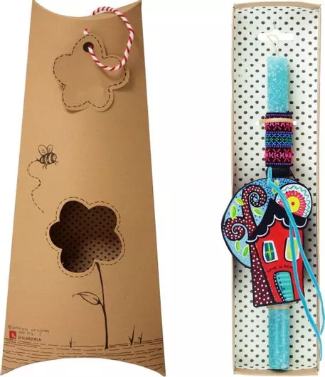 Πασχαλινή Λαμπάδα Synchronia Dream House Τιρκουάζ