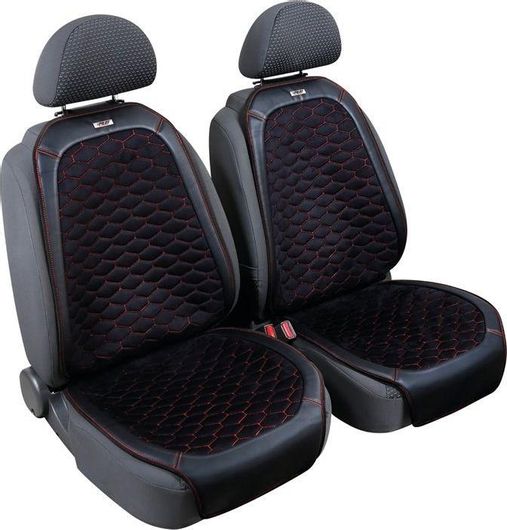 Πλατοκαθίσματα Αυτοκινήτου Lampa Daytona Πολυεστερικά Σετ 2τμχ Κόκκινο Ραφή / Μαύρο