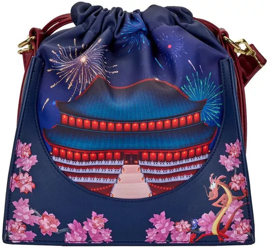 Παιδική Τσάντα Πουγκί Loungefly Mulan Castle Μπλε