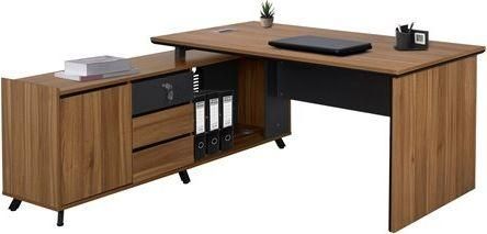 Επαγγελματικό Γραφείο HomeMarkt Γωνιακό Supreme Ξύλινο 160x160x75cm Γκρι / Honey Oak