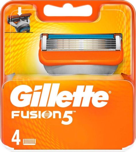 Gillette Fusion5 Ανταλλακτικές Κεφαλές με 5 Λεπίδες & Λιπαντική Ταινία 4τμχ