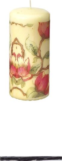 Κερί JK Home Decoration 7Χ15 με Σχέδιο Λουλούδια