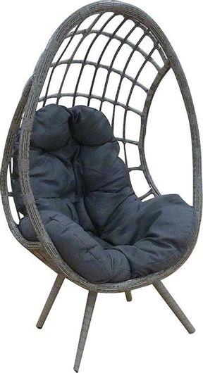 Πολυθρόνα Εξωτερικού Χώρου Zita Plus Μεταλλική Nest31 Junior με Μαξιλάρι Ανθρακί 80x68x138cm