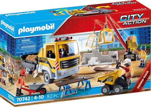 Playmobil City Life Construction Site with Flatbed Truck για 4-10 Ετών #70742