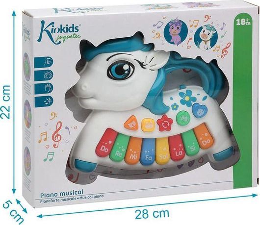 Μουσικό Παιχνίδι KioKids Πιάνο Μονόκερος Λευκό για 18+ Μηνών
