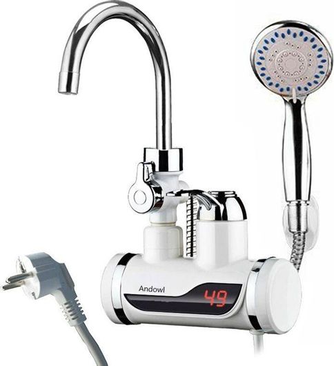 Ηλεκτρικός Ταχυθερμαντήρας Βρύσης Νερού Andowl Q-L432 360° 3000W / Επιτοίχιος