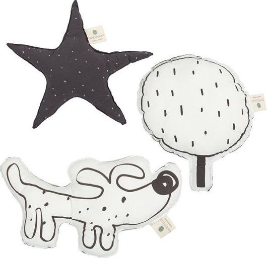 Διακοσμητικό Μαξιλάρι Κούνιας Bimbidreams Guau Σετ 3τμχ Πολύχρωμο