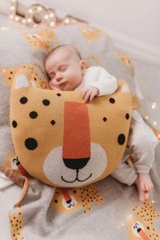 Διακοσμητικό Μαξιλάρι Κούνιας Bizzi Growin Leopard 35x35cm Πορτοκαλί