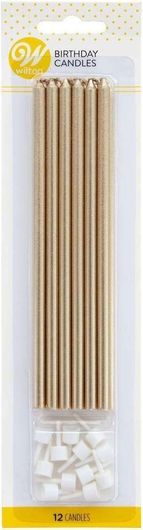 Κεράκια Γενεθλίων Χρυσά Σετ 12τμχ.