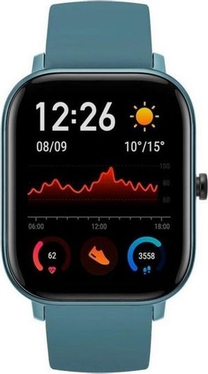 Smartwatch Amazfit GTS Aluminium 43mm Αδιάβροχο με Παλμογράφο Μπλε