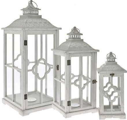 Φαναράκια Iliadis Ξύλινα Σετ 3τμχ Γκρι