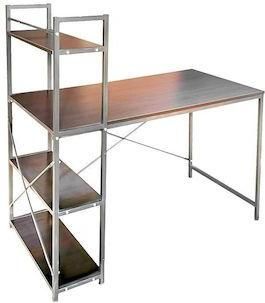 Γραφείο με Βιβλιοθήκη Ξύλινο με Μεταλλικά Πόδια 120x58x122cm