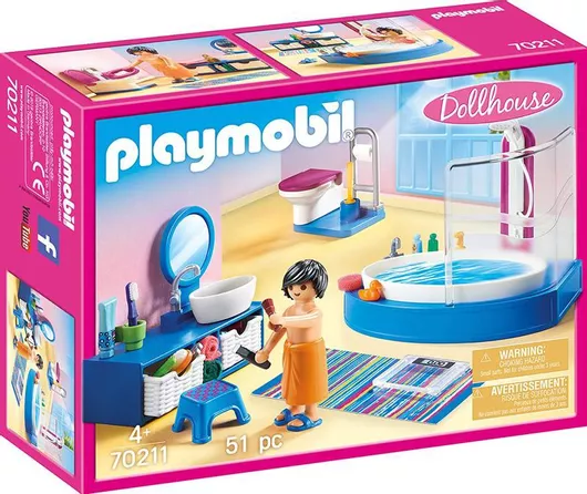 Playmobil Dollhouse Πολυτελές Λουτρό με Μπανιέρα για 4+ Ετών #70211
