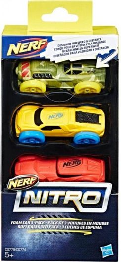 Αυτοκινητάκια Nerf Hasbro Foam Car 3-Pack Nitro για 4+ Ετών