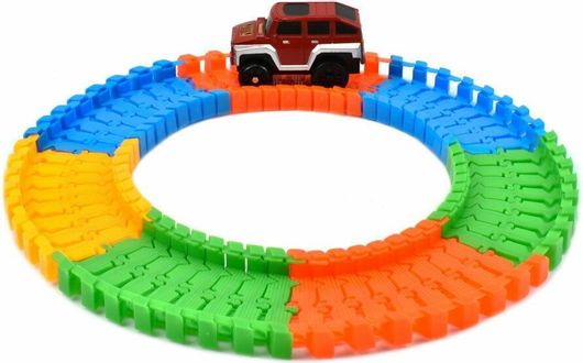 Αυτοκινητόδρομος Πολύχρωμος 56τμχ με Αυτοκινητάκι 7200 Κόκκινο