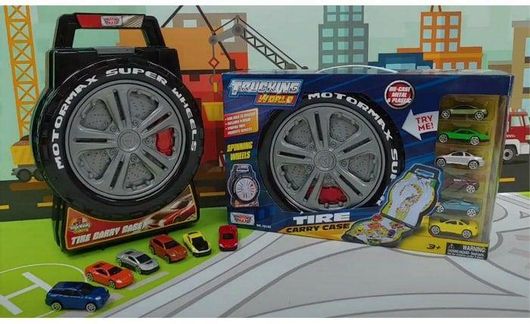 Αυτοκινητόδρομος Motor Max Σετ Ρόδα Βαλιτσάκι Truck Carry Case με 6 Αυτοκίνητα για 3+ Ετών