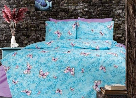 Μαξιλαροθήκες MayHome από Βαμβάκι & Πολυεστέρα Σετ 2τμχ με Φάσα 50x70cm Γαλάζιo