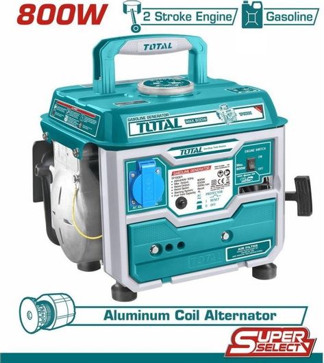 Γεννήτρια Βαλιτσάκι Total Αθόρυβη Βενζίνης Δίχρονη με Μέγιστη Ισχύ 1kVA