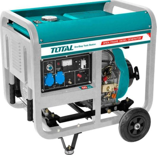 Ηλεκτρογεννήτρια Πετρελαίου Total TP450001 Μονοφασική 4500W με Ρόδες & Μέγιστη Ισχύ 5.6kVA