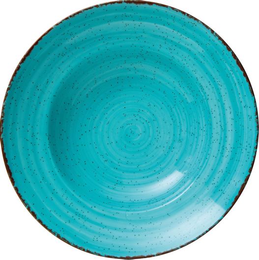 Πιάτο Βαθύ GTSA Tiffany από Πορσελάνη Γαλάζιο με Διάμετρο 27cm Σετ 6τμχ