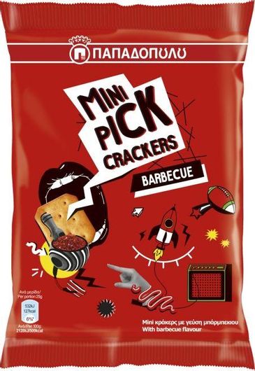 Mini Pick Crackers Παπαδοπούλου με Μπάρμπεκιου 70gr