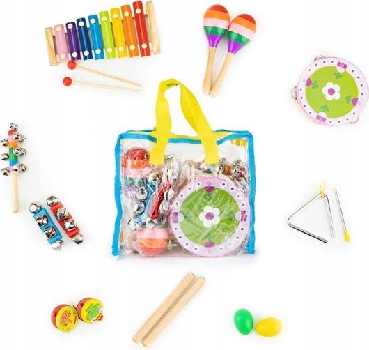 Σετ Μουσικών Οργάνων Ecotoys Ξύλινο για 3+ Ετών 14τμχ
