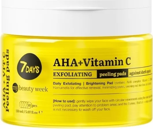 Απολεπιστικό Προσώπου 7DAYS AHA+Vitamin C Exfoliating Pads 150ml 1τμχ