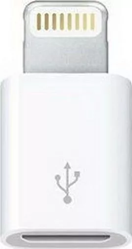 Apple MD820 Μετατροπέας Lightning male σε microUSB female Λευκό