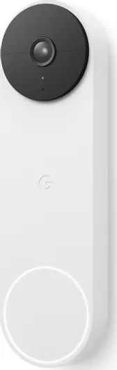 Google Nest Doorbell Ασύρματο Κουδούνι Πόρτας με Κάμερα και Wi-Fi Snow Συμβατό με Google Home
