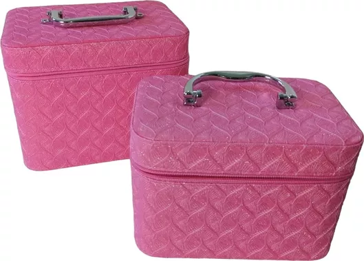 Βαλιτσάκι Αισθητικής Ro-Ro Accessories Σετ 2τμχ Ροζ