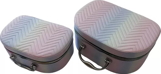 Βαλιτσάκι Αισθητικής Ro-Ro-Accessories Σετ 2τμχ Ροζ