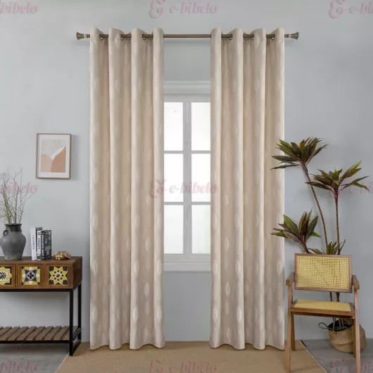 Κουρτίνα EB6039-9 με Τρουκς 140x270cm Μπεζ