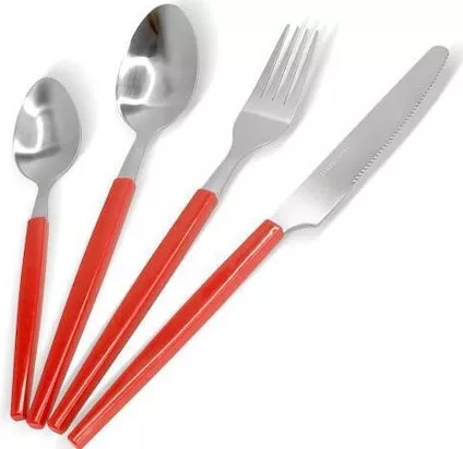 Σετ Μαχαιροπίρουνα Bruno Accorto Ανοξείδωτα Κόκκινο 16τμχ