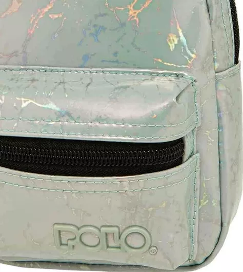 Σχολική Τσάντα Νηπιαγωγείου Πλάτης Polo Mini Ασημί